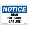 Signmission Safety Sign, OSHA Notice, 10" Height, 14" Width, High Pressure Gas Line Sign, Landscape OS-NS-D-1014-L-13485